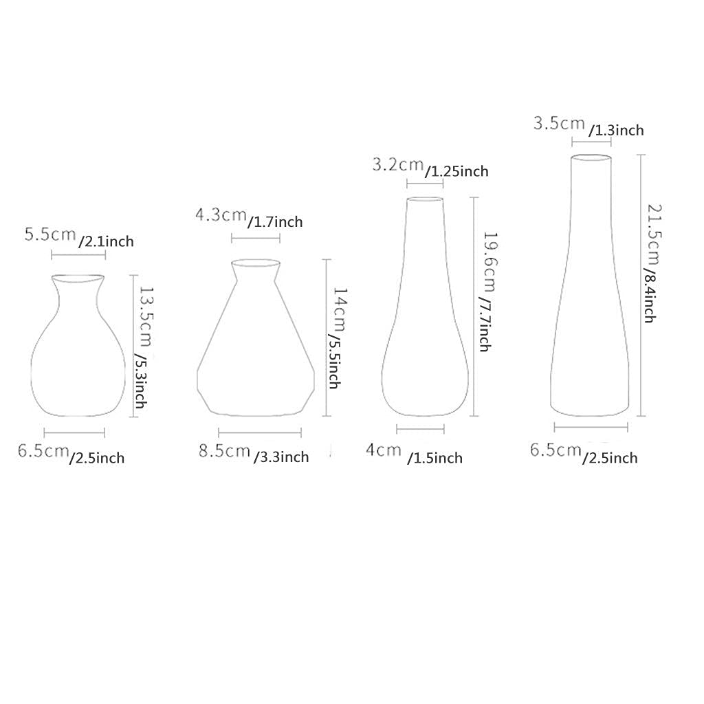 Kleine Vase, dekorativ, 17,8 cm hoch, klare Glasknospenvase für Zuhause/Grünpflanzen (Farbe: C) (D)