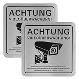 Culinavog Pack de 2 Señal de advertencia 24 horas CCTV en funcionamiento, sin...