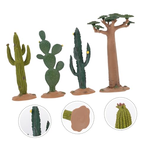 Toyvian 4個 点リアルサボテン模型 砂漠風卓上インテリア装飾品 多肉植物風ホームデコレーション 小型観葉植物オーナメント