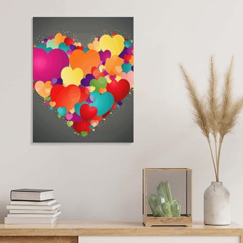 Toile Graphics Love Hearts premium en lin et coton pour salle de bain - 5