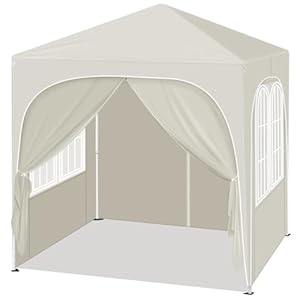 WOLTU Vouwpaviljoen, waterdicht, pop-up paviljoen, 2 x 2 m, met zijpanelen, outdoortent, in hoogte verstelbaar, uv-bescherming, met opbergtas
