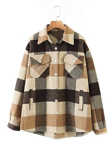 Soft Flannel Shirt Button-Down Functional Pockets 8 soft flannel shirt - brown