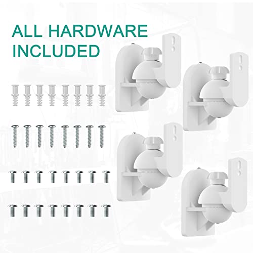Wali Speaker Wall Mounts, Bookshelf Speaker Wall Mount Brackets, Surround Sound Speaker Mounts, Hold Up To 7.7 Lbs, (Swm402-W), 4 Pack, White #TOP7