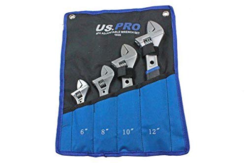 US Pro Tools, set di 4 chiavi inglesi regolabili da 15,2 cm, 20,3 cm, 25,4 cm, 30,5 cm, 1835