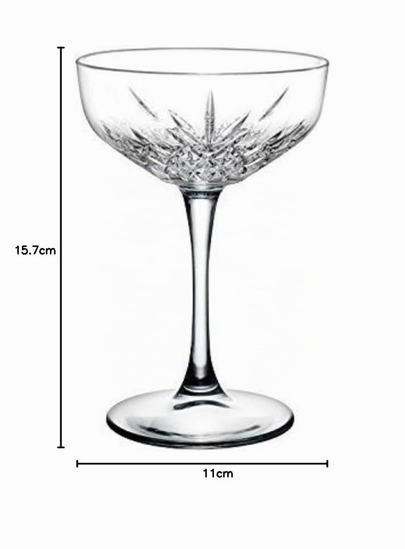 Pasabahce 440236 Timeless Lot de 6 coupes à champagne en cristal, hauteur : environ 15,7 cm