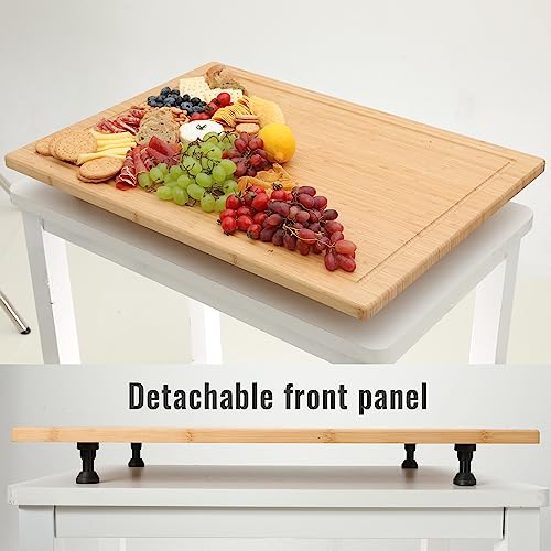 Stove Cover Board for Gas Stovetop - Raised Cutting Board with Legs and Juice Grooves, Adjustable Noodle Board Stove Cover for RV Stove Top (29.52"x21.65")