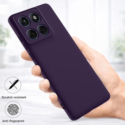 Image of Back Cover Compatible with Motorola Moto Edge 70 5G | Full Camera Protection | Premium Liquid Silicon Case | Flexible Bumper Case for Motorola Moto Edge 70 5G (Purple)