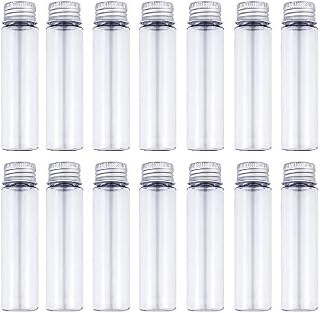 DEPEPE 30pcs 50ml Clear Flat Plastic Test Tubes with Screw Caps