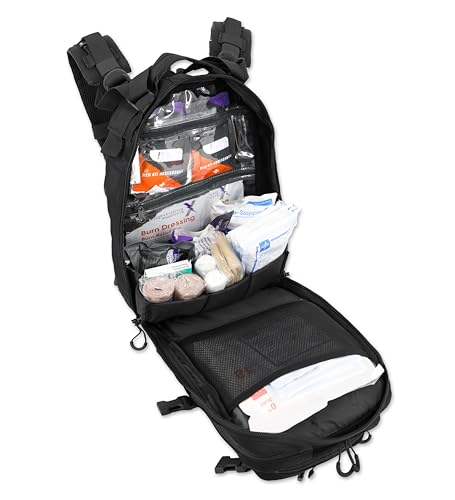 Lightning X Stocked EMS/EMT Trauma & Bleeding First Aid Responder Medical Backpack + Kit - Stealth Black - Image 2
