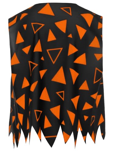 Boys Kids Jagged Trim Tank Top Waistcoat Stone Age Primitive Caveman Vest with Inflatable Stick4