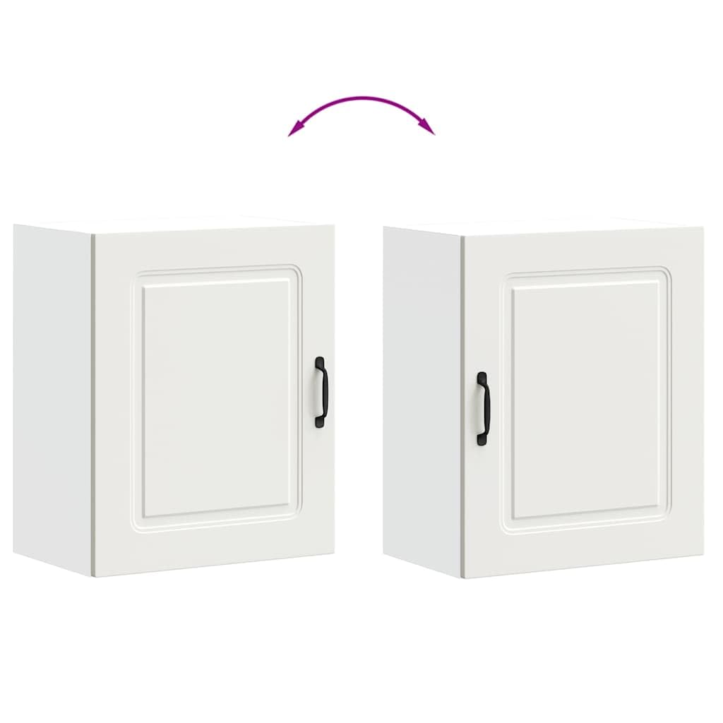 vidaXL Pensile da Cucina Kalmar Bianco in Legno Multistrato, pensile da Cucina, Armadio da Cucina a Parete, pensili con Ante, pensile Montato