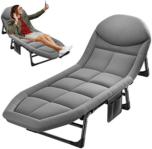 Silla plegable portátil ligera para exteriores con cama ajustable para playa, camping, nics y relaxat, perfecta para comodidad