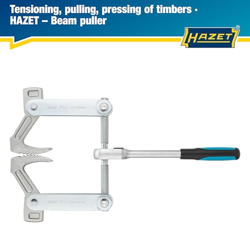 Image of HAZET Beam Puller 1774-1, Forged for Heavy Duty, Clamping Stroke: 4.53 inch, Total Width: 17.32 inch, Ratchet Length: 10.83 inch, Trapezoidal Thread TR 16 X 5, For Clamping, Pulling