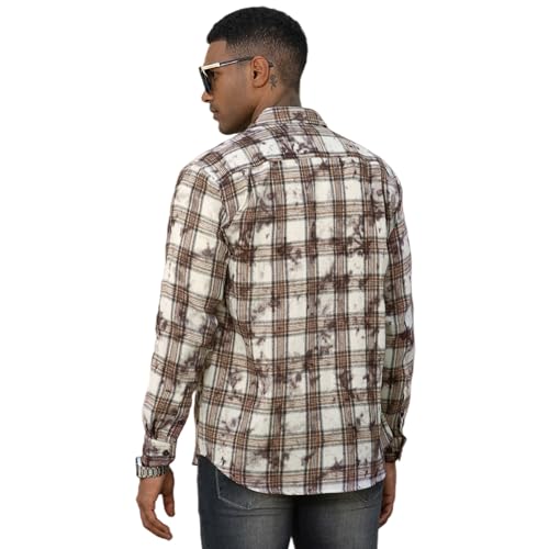 Image of WARHORSEE Flannel Shirt for Men Long Sleeve Button Down Plaid Shirts | Soft Cotton Blend for Multi-season Wear, Lightweight yet Warm, Dual buttoned storage pockets, Machine Washable Easy Care