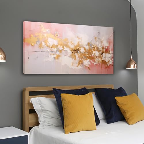 Art mural marbre rose abstrait pour un salon moderne et cocooning - 3