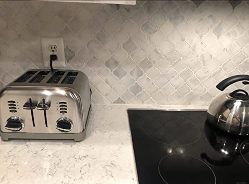 Stone Center Online Carrara White Marble Medium Arabesque Baroque Lantern Mosaic Tile Polished Kitchen Bath Wall Floor Backsplash Shower (1 Sheet) #TOP7