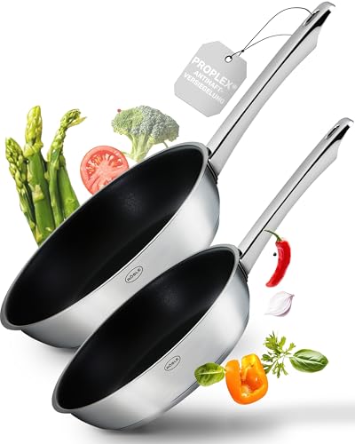 RÖSLE Moments Pfannenset 2-tlg 20/28 cm – Hochwertige Bratpfanne Edelstahl antihaft beschichtet, kratzfest, pfannenset induktion & backofengeeignet, universalpfanne...
