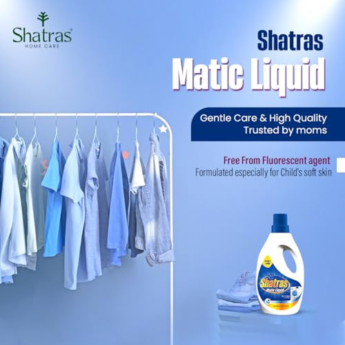 Image of SHATRAS Matic liquid Detergent for fabric care, 100% Tough Stain Removal In Front Load Machines, For All Types Fabric (Blue 8)
