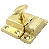 Cabinet Door Latch - Latch with Catch for Cabinet, Cupboard & Other Furniture (Brass Plated)