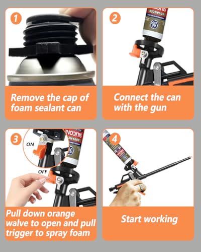 Sonpen PU Schaumpistole, Bauschaumpistole mit Teflonbeschichtete, Schaumpistole Bauschaum Brunnenschaum - Kein Verstopfen Leichte Reinigung, Bauschaum Gun für Haus Zum Abdichten Füllen