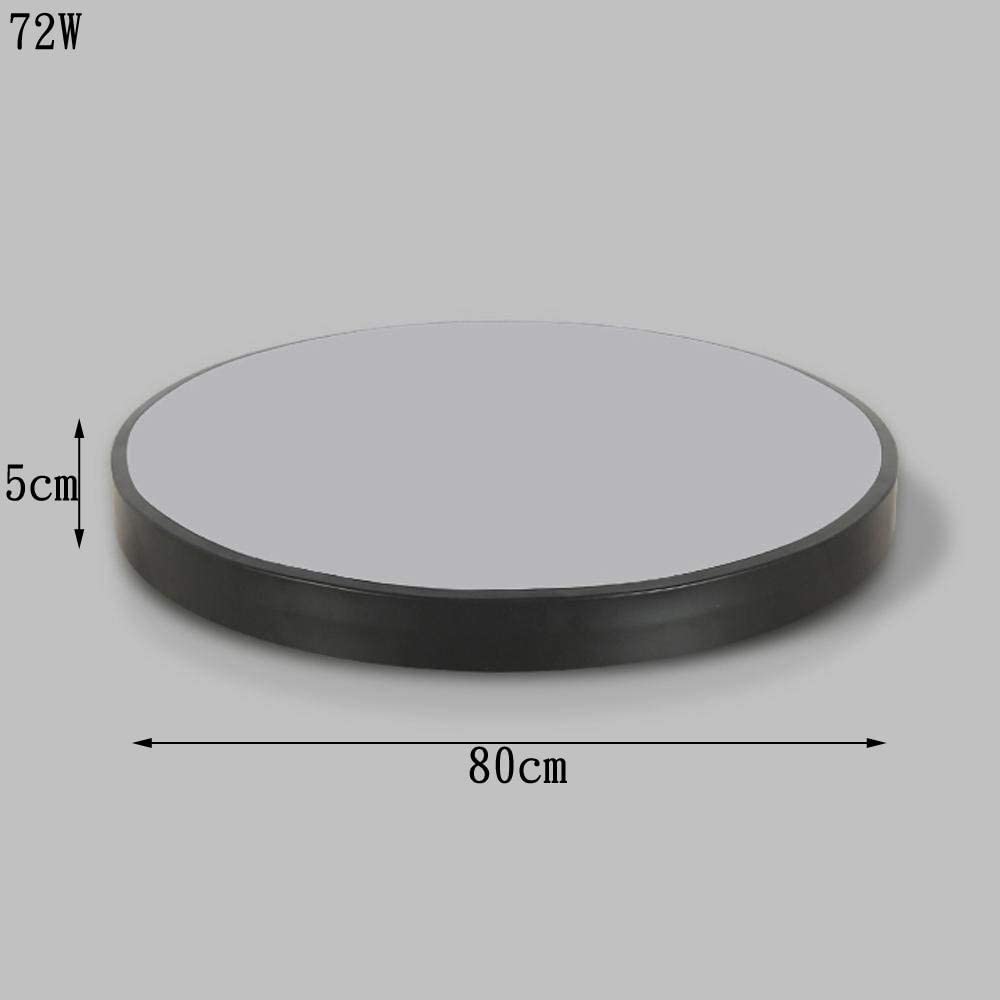 Lampa sufitowa do sypialni, bardzo cienka lampa sufitowa LED, możliwość ściemniania, okrągła, Ø80 cm, 72 W, czarna dioda LED, pilot, sypialnia, kuchnia, jadalnia