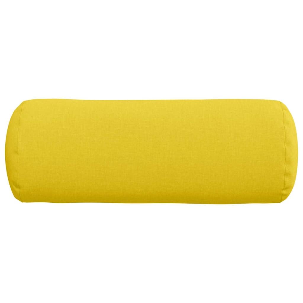 2er Set Nackenrollen Hellgelb Ø 25 x 70 cm Dekokissen aus Stoff mit Polyesterfüllung, Moderne Stützkissen für Sofa und Bett, Waschbare Zierkissen mit Reißverschluss für Wohnzimmer