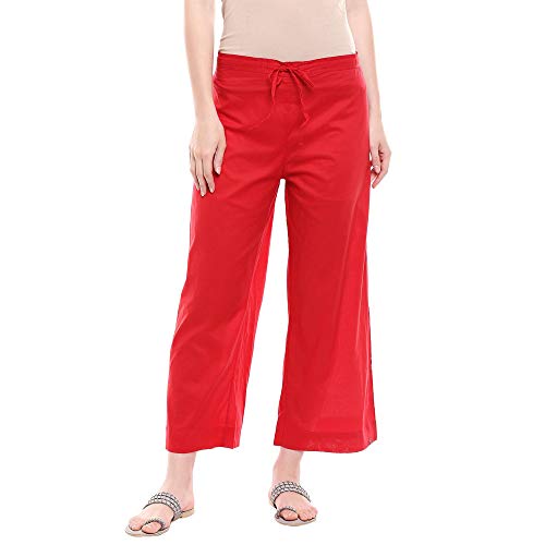 Image of BIBA Womens Solid Palazzo Pants