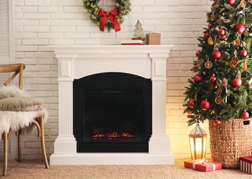 Arriere-plan de photographie Joyeux Noel cheminee blanche 5,2x3m