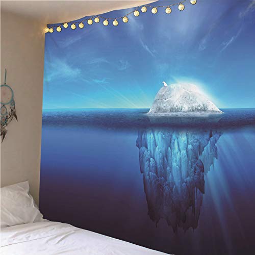 Tapices de pared de mar azul lavables de 150x150 cm para decoración y mantel 3
