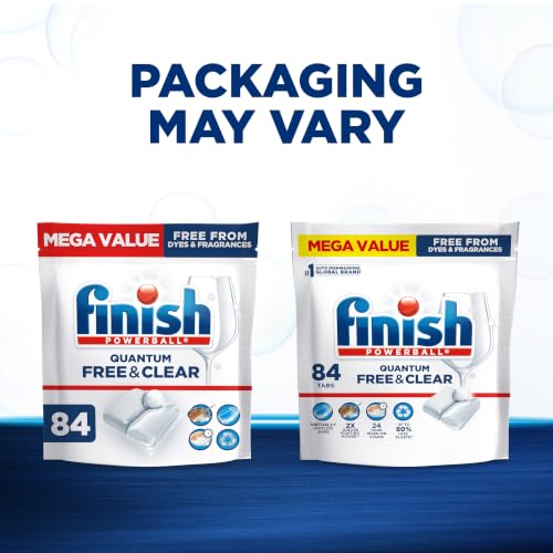 Image of Finish Free & Clear Dishwasher Pods, Dye & Fragrance Free Detergent, 84 ct.