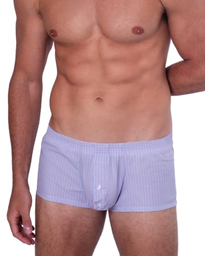 BIMONI Herren Boxershorts Hellblau – Premium Baumwolle Low Rise Boxer Brief Unterhose Trunks, Größe M