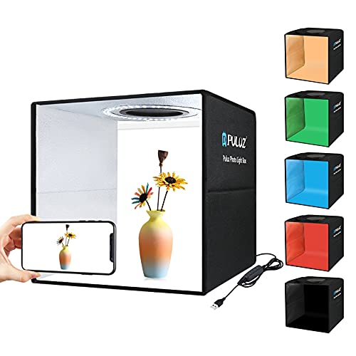 Andoer Caixa de Estúdio Fotográfico, Caixa de luz dobrável de 30 cm com 80 peças de luz de LED, 6 co