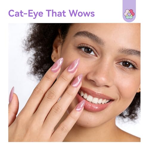 Image of SAVILAND Ultra Strong Magnetic Cat Eye Magnet: Double Headed Cateye Magnet for Nails with Round Magnetic Bead for Multi Velvet Cat Eye Nails Anti Drop Aluminum Handle Home Use
