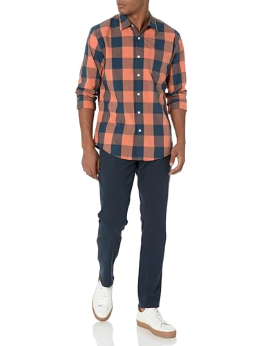 Image of Amazon Essentials Men's Regular-Fit Long-Sleeve Casual Poplin Shirt, Button Front, Business Casual, Collared
