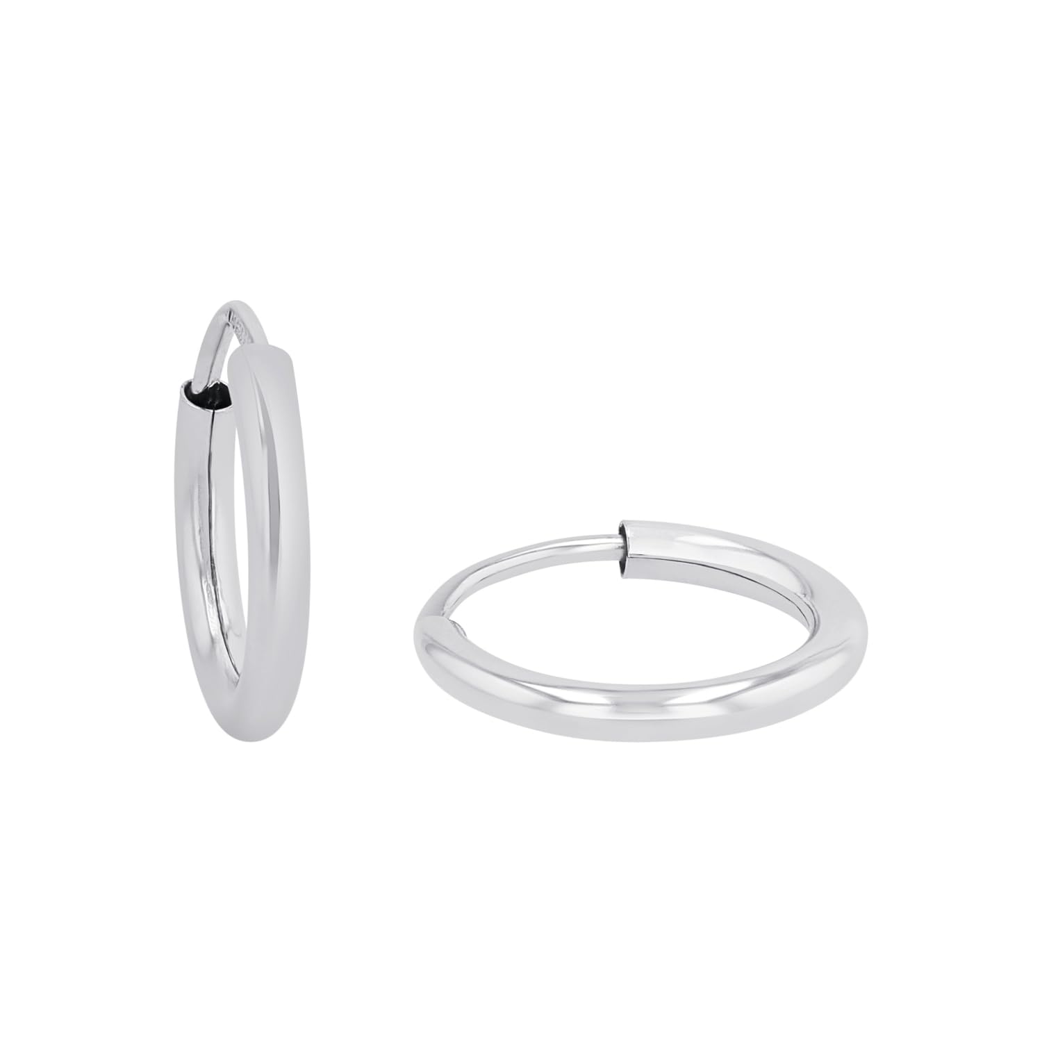 Amor Hoop Earrings 925 Sterling Silver Women's Earrings, 1.3 cm, Silver, Comes in Jewelry Gift Box, 9061297