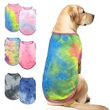 Picture of cyeollo 2 Pack Dog Shirts for Dogs Tie Dye Sun Protection Dog T Shirt Stretchy Lightweight Tank Top Vest Sleeveless Breathable Summer Pet Clothes for Medium Dogs