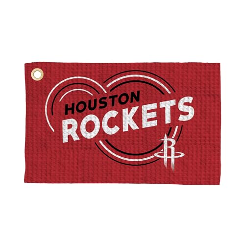 Northwest NBA Houston Rockets Golf Towel – Official Licensed Microfiber Waffle Fabric, Absorbent 16x25 in Club Cleaning Accessory, Droplets Design