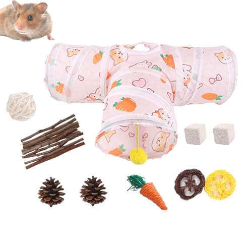 Tunnel pour petits animaux et espace de jeu interactif pour hamster heureux - 8