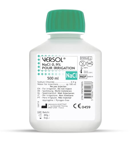 VERSOL NaCl 0 9% 500 ml Isotonische Kochsalzlösung Sanfte Lösung zur Nasenspülung Wundreinigung & tägliche Pflege pH-neutral & hautfreundlich