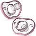 Nanobebe Pacifiers 0-3 Month - Orthodontic, Curves Comfortably with Face Contour, Award Winning for Breastfeeding Babies, 100% Silicon - BPA Free. Perfect Baby Registry Gift 2pk,Pink