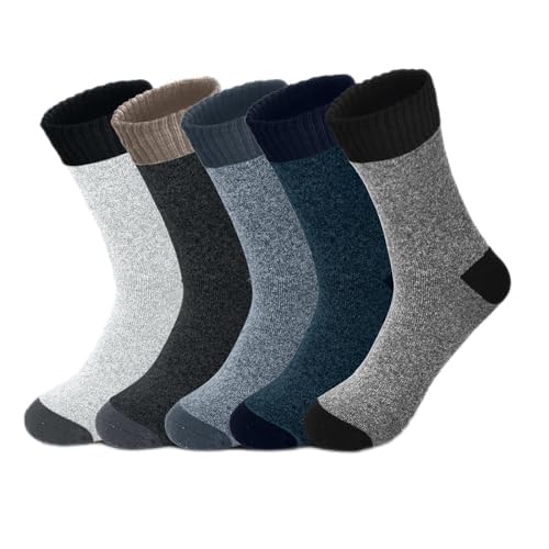 5 Pairs Winter Men Socks Hiking Socks Business Classical Socks Thermal Warm Thickened Retro Snow Casual Socks