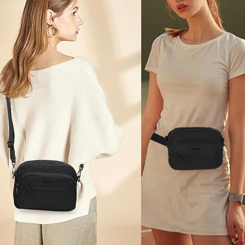 Crossbody Bags for Women, Crossbody Purses for Women, Small Shoulder Bag, Anti-Theft RFID Blocking Pocket(Black)3