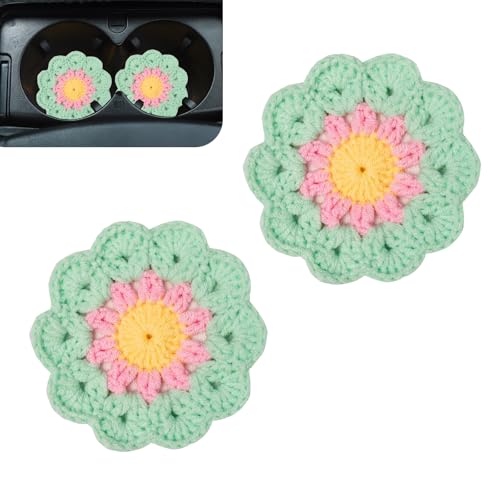 2PCS Posavasos de algodón para coche verde miniatura 1