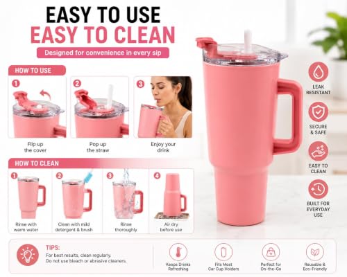 Image of 1800ml Large Water Tumbler with Handle & Straw | BPA-Free Reusable Sipper Cup with Flip Lid | Spill-Resistant Travel Mug for Gym Office College & Daily Use