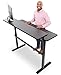 Stand Steady Tranzendesk | 55 Inch Dual Level Standing Desk with Shelf | Easy Crank Height Adjustable Sit to Stand Desk | Stand Up Workstation with Monitor Riser for Home & Office (55in / Black)