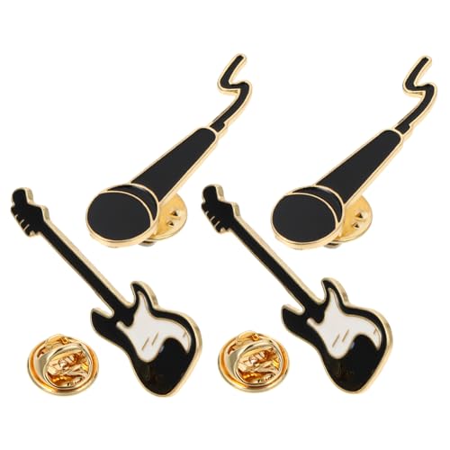 Broche microphone guitare bijoux alliage épingle déco pour vêtement femme