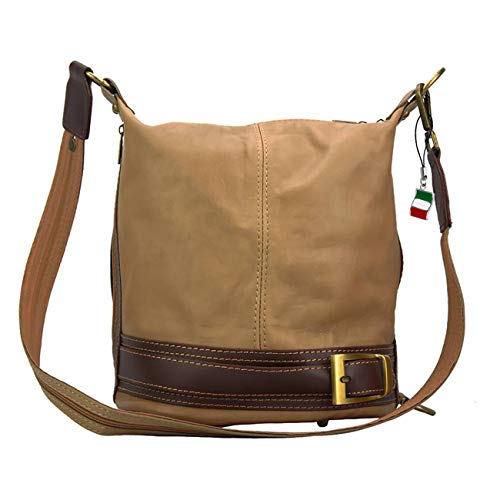 Sac à dos cuir véritable Florence OTF104C petit format taupe