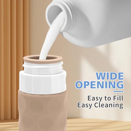 Image of Silevoler Travel Bottles for Toiletries, 4pcs Tsa Approved 3oz Travel Size Containers, BPA Free Leak Proof Premium Silicone Bottles, Refillable Liquid Squeezable Accessories W /Toiletry Bag(Cream)