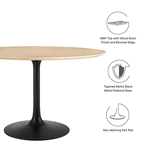 Image of Modway Lippa Dining Table, 48 inch, Black Natural