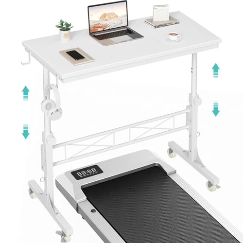 WINAZ Portable Treadmill Desk with Wheels, 32-Inch White
